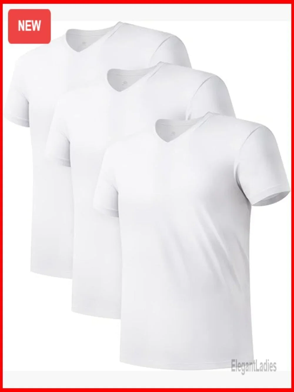 Men's Bamboo Rayon Moisture-Wicking V-Neck Undershirt 3-Pack